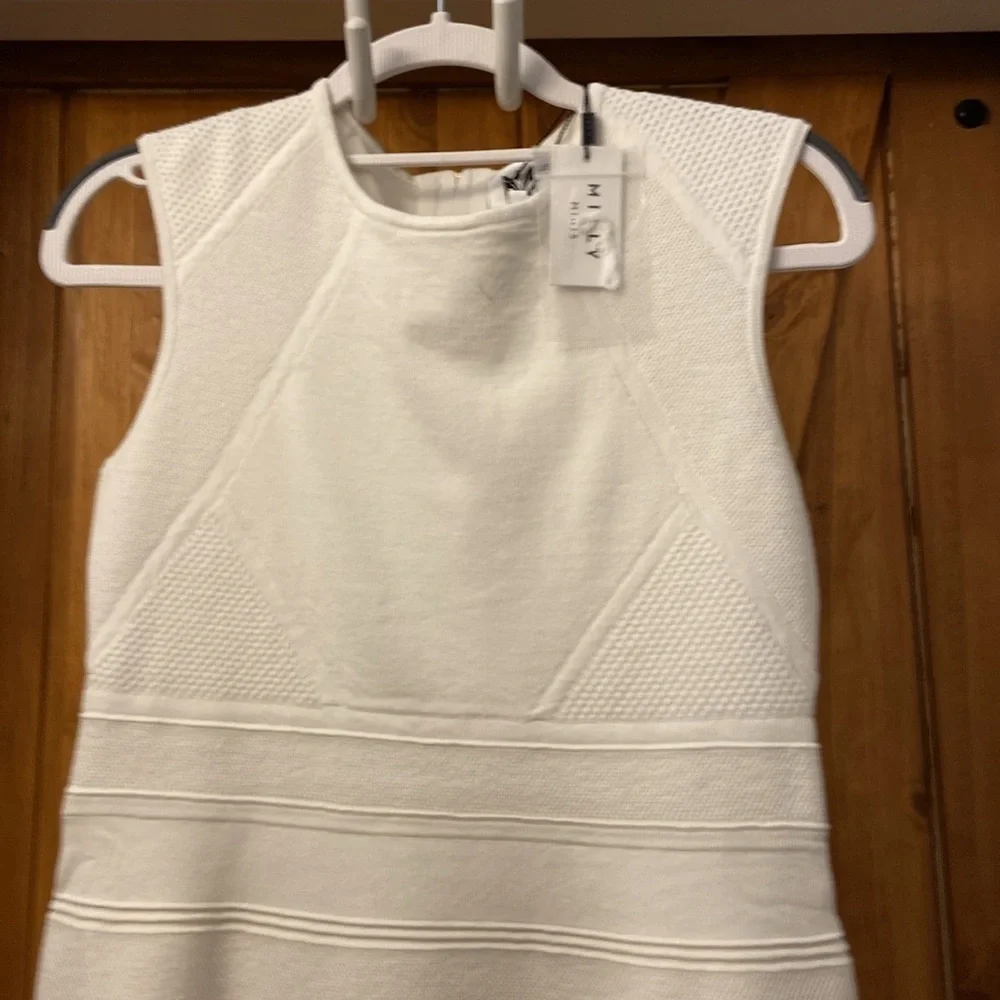 Milly Minis Girls Textured Swing Dress In White Size 14 NWT